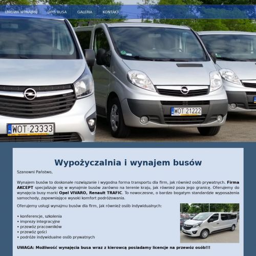 Wynajem busa 9 osobowego z kierowcą w Warszawie