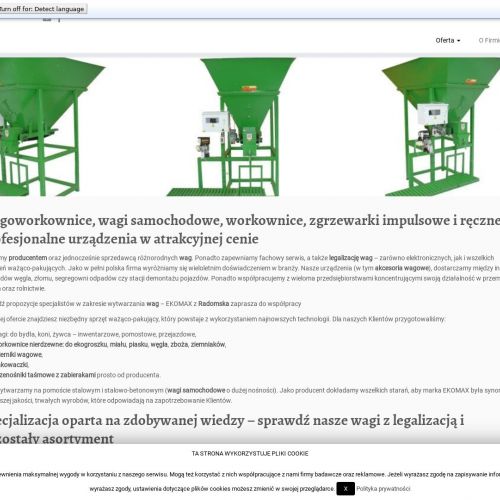 Kosz zasypowy podający w Radomsku