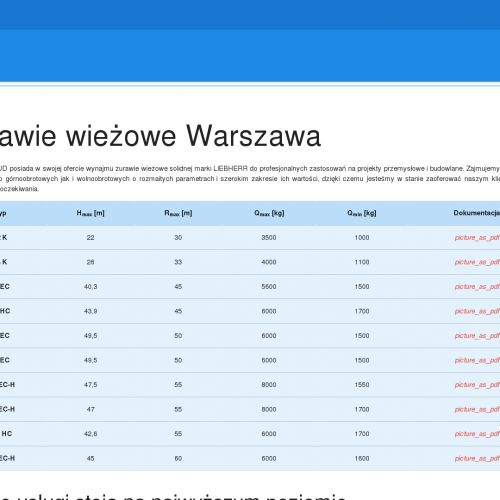 Dźwig warszawa wynajem