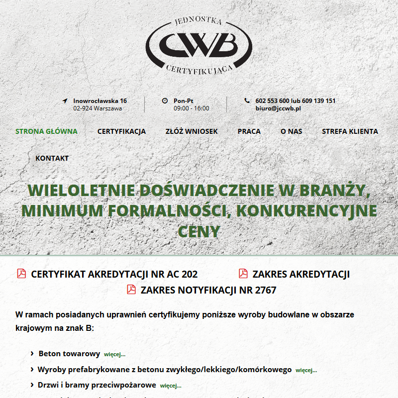 Certyfikaty wyrobów w Warszawie